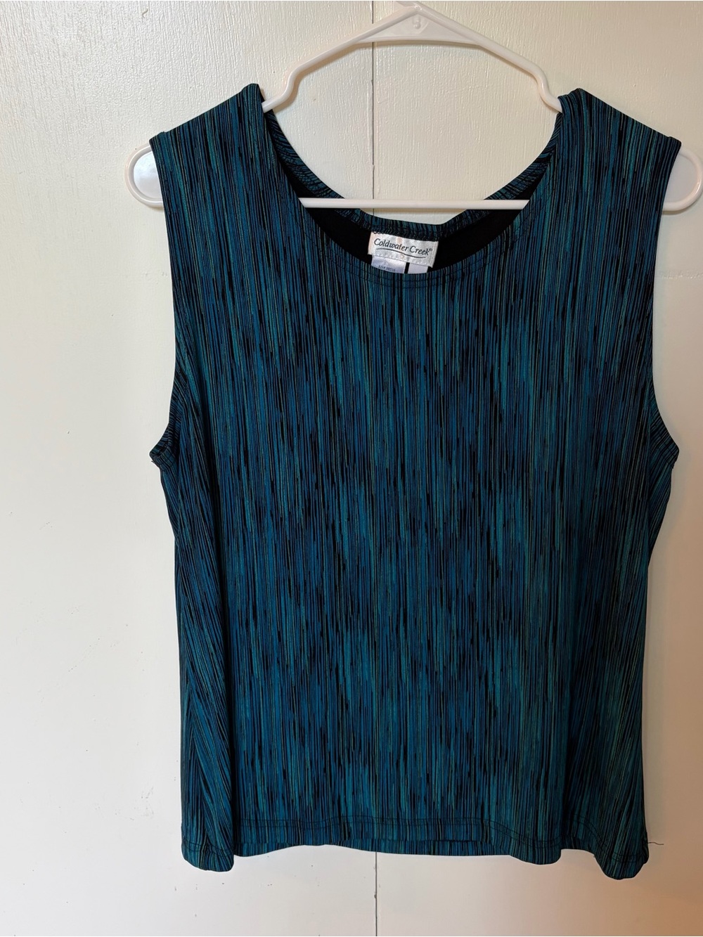 Coldwater Creek Teal-Blue Striated Sleeveless Tank